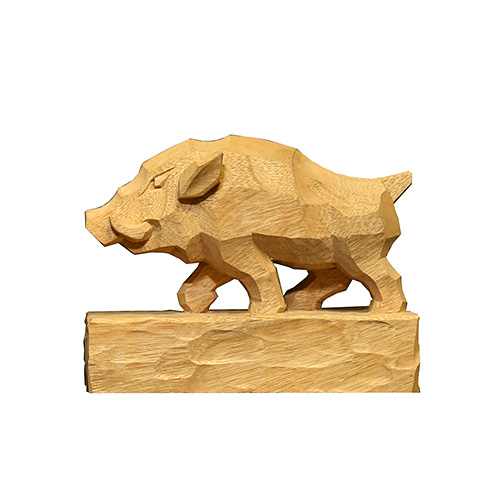 干支置物 亥「疾風」(楠) | 木彫り広場