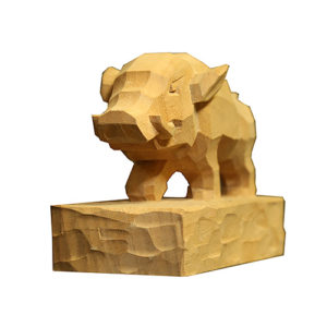 干支置物 亥「疾風」(楠) | 木彫り広場