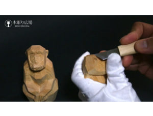 能面　猿　木彫り 猿面を作った】Let's make a Japanese mask!木彫り面の作り方